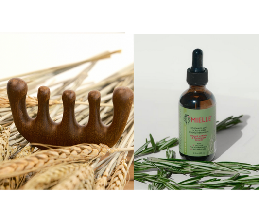 Bundle Forest Flow | Natural Massage Comb  + Full Bloom | Rosemary Mint Hair  Oil